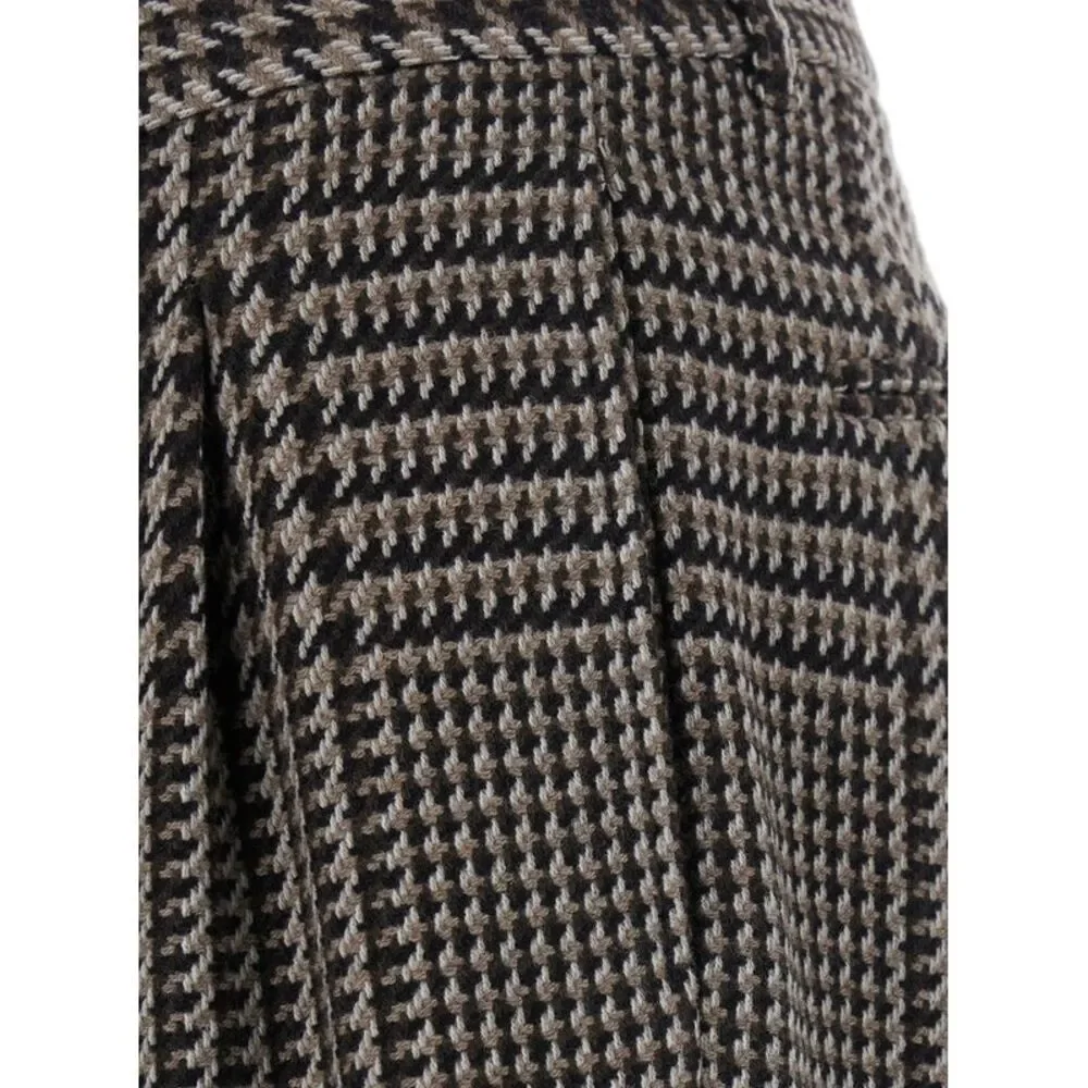 Emporio Armani Men Gray Pants With Houndstooth Motif In Blend Wool For Men